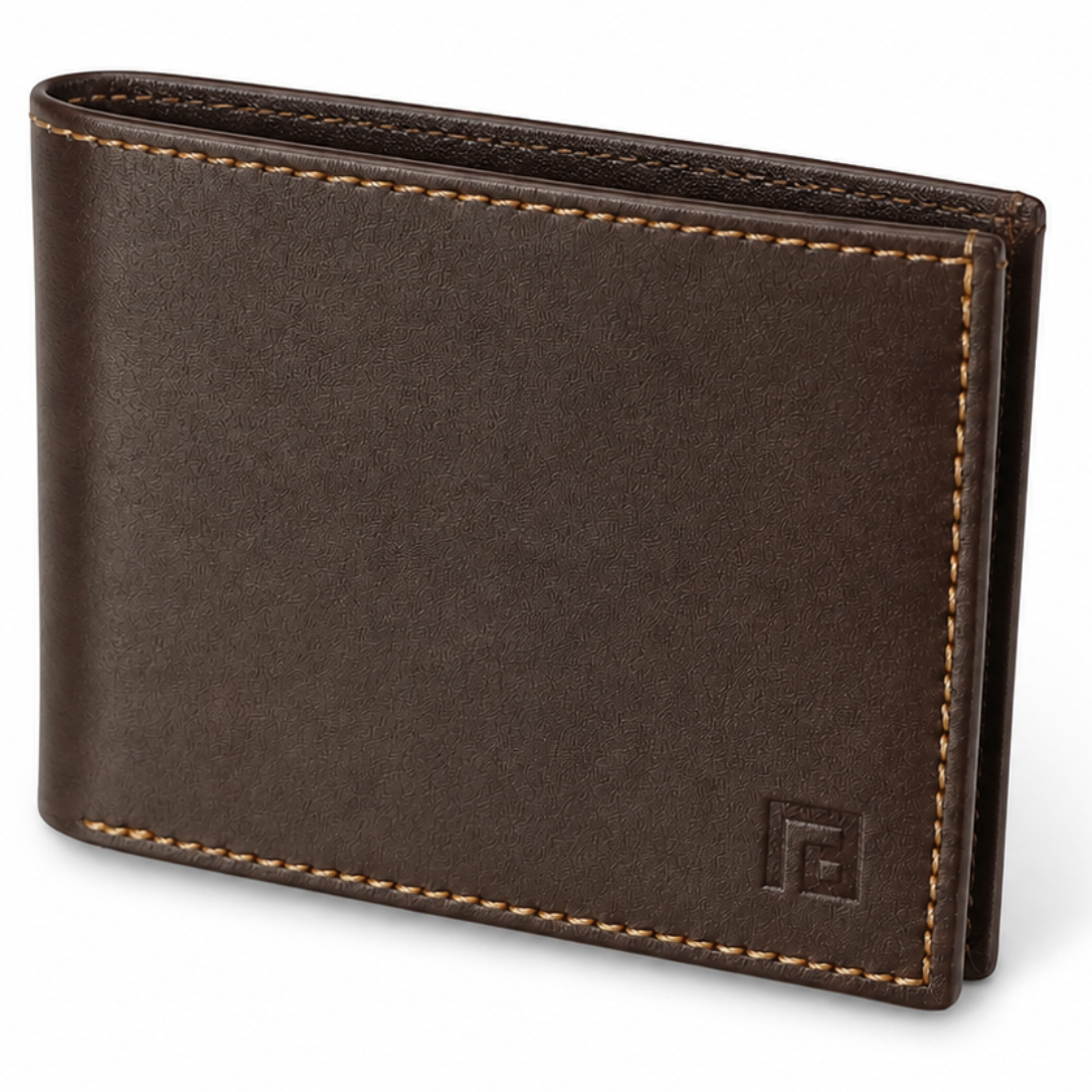 Fold luxury brown and black leather wallet craftsmanship