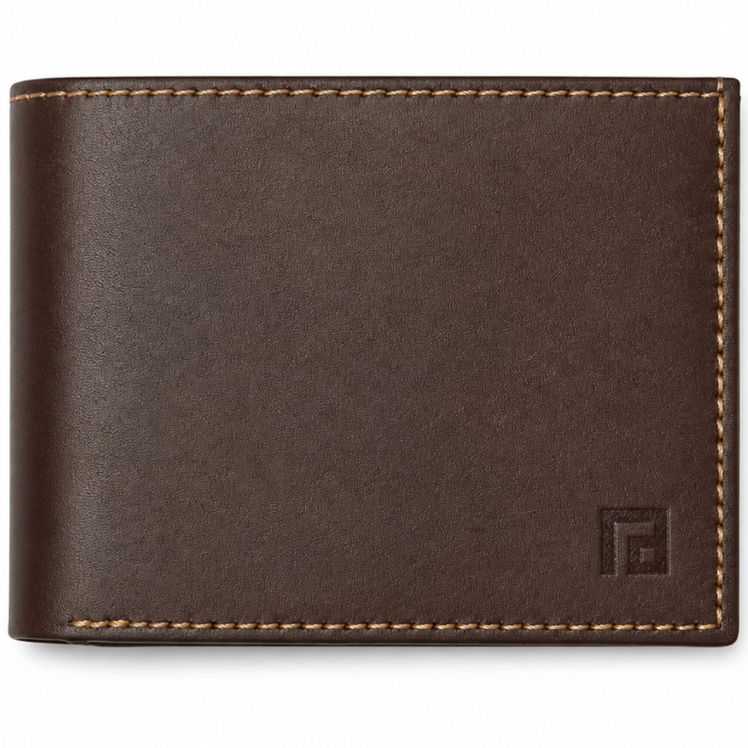 Fold slim brown black leather wallet everyday carry