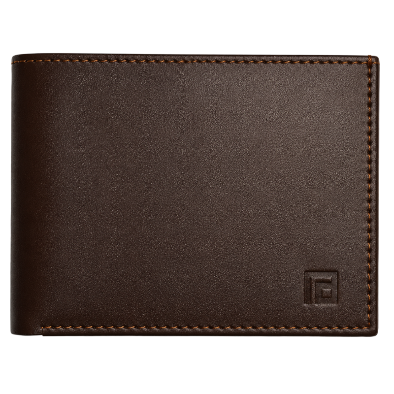 Fold premium brown leather wallet minimalist profile