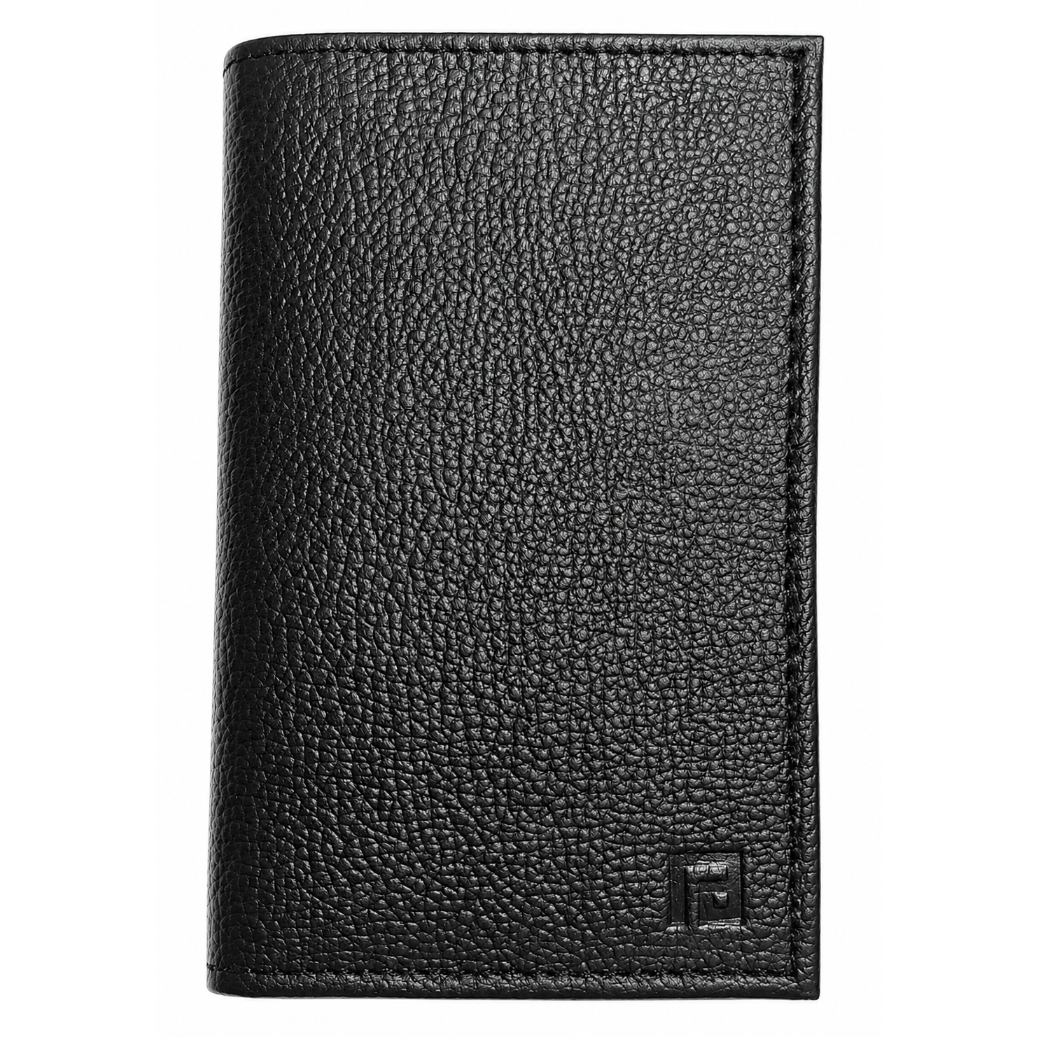 Fold slim black leather wallet everyday carry design