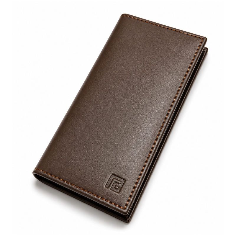Fold Monarch handcrafted brown leather wallet detail