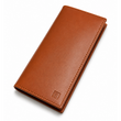 Fold Monarch minimalist tan leather wallet angled view