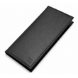 Fold minimalist black leather wallet close-up detail