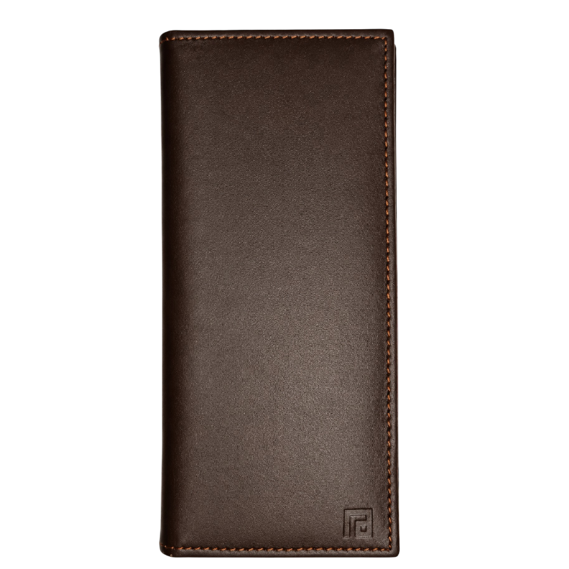 Fold brown leather wallet premium craftsmanship close-up